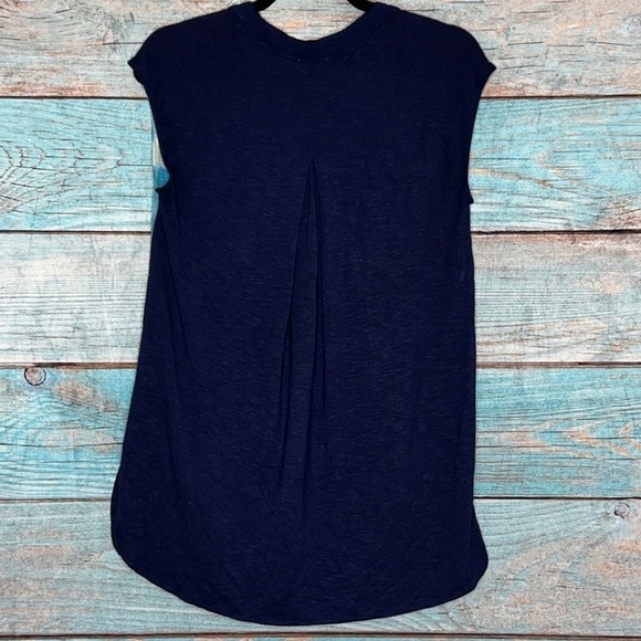 Anthropologie Postmark Egress Top XS Sleeveless Hi Low Blue Abstract Window - Picture 6 of 8